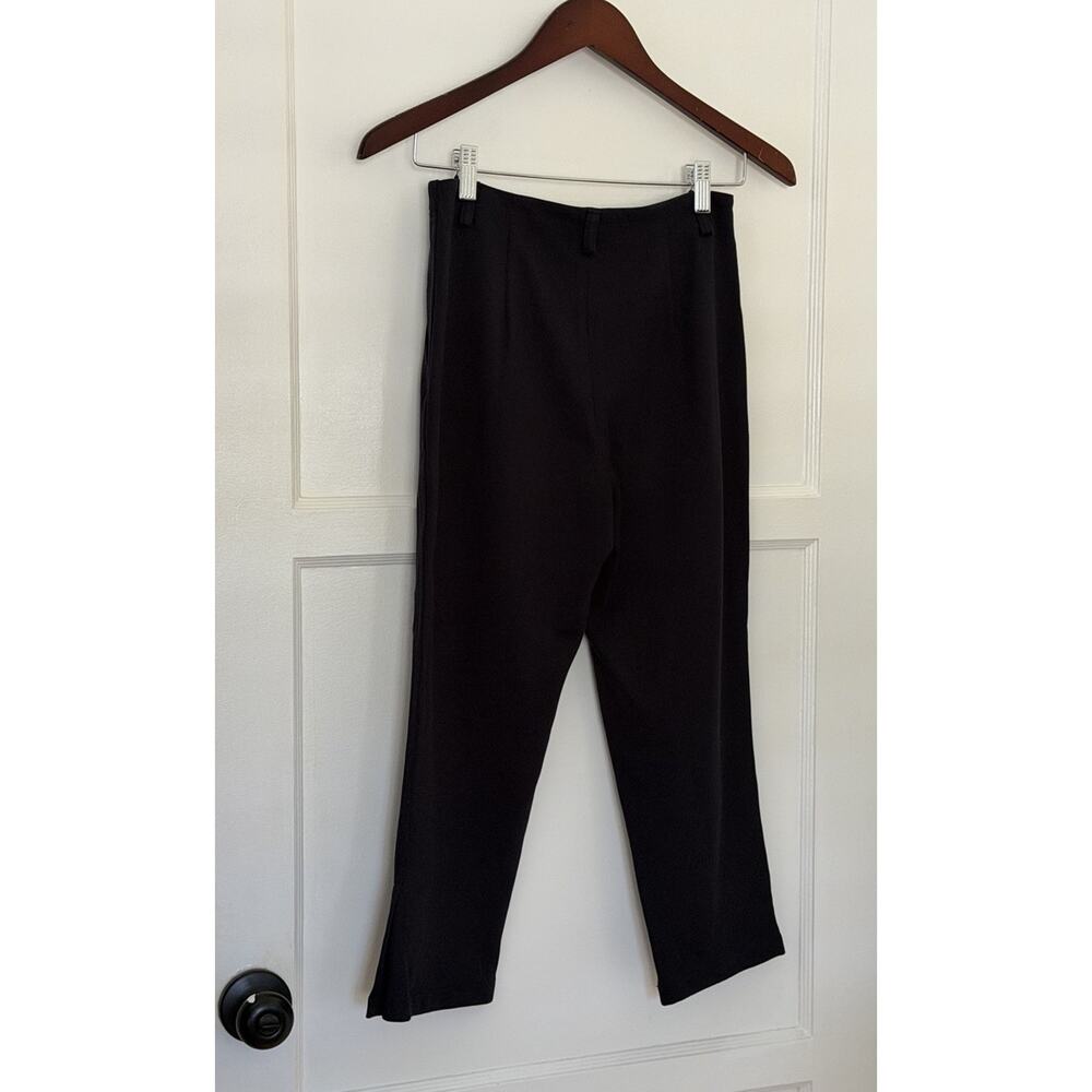 Vintage Prada 90s Y2K Black Trouser Pants Italy Cotton Knit Crop Sz 38 XS Small - Picture 2 of 9